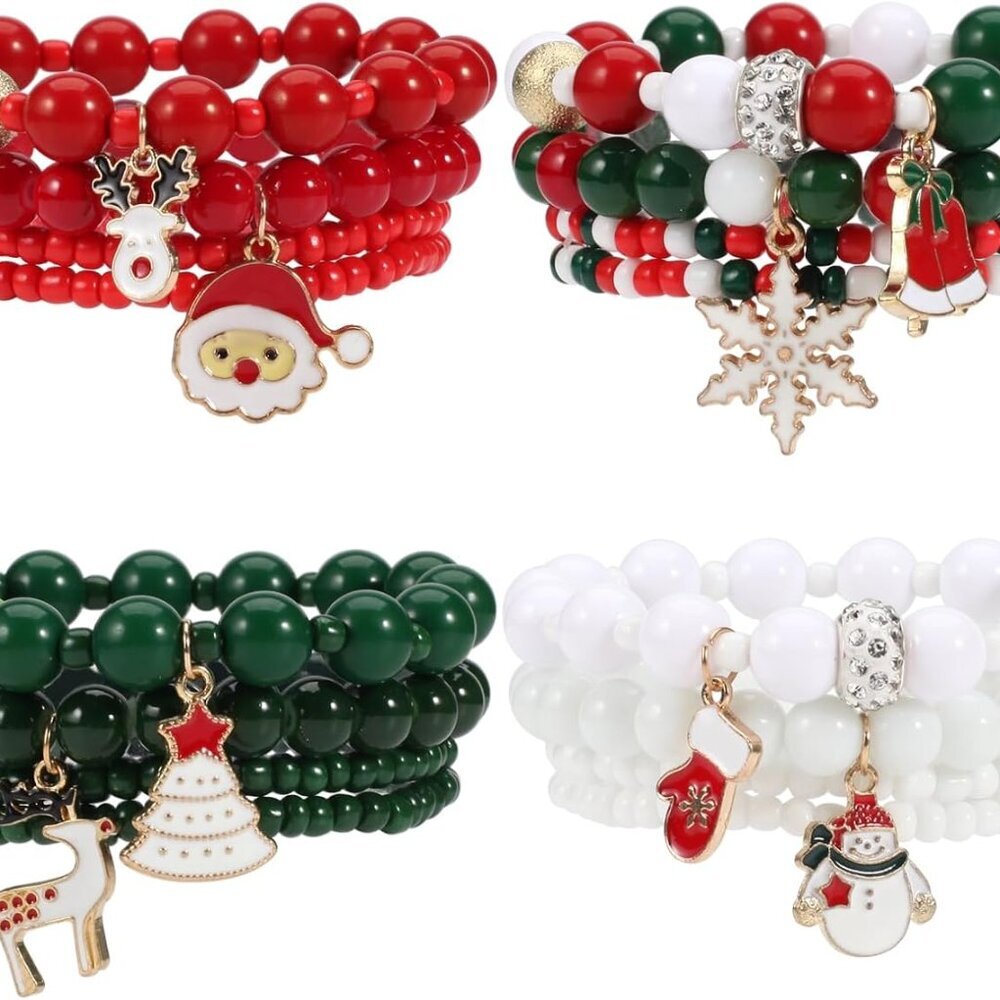 Bohemian Bracelets for Women Stretch Multilayer Colorful Beads Bracelet with Cha